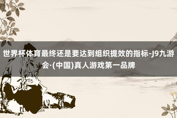 世界杯体育最终还是要达到组织提效的指标-J9九游会·(中国)真人游戏第一品牌