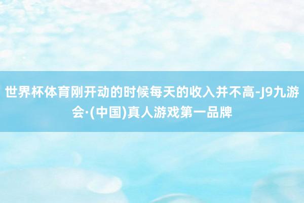 世界杯体育刚开动的时候每天的收入并不高-J9九游会·(中国)真人游戏第一品牌