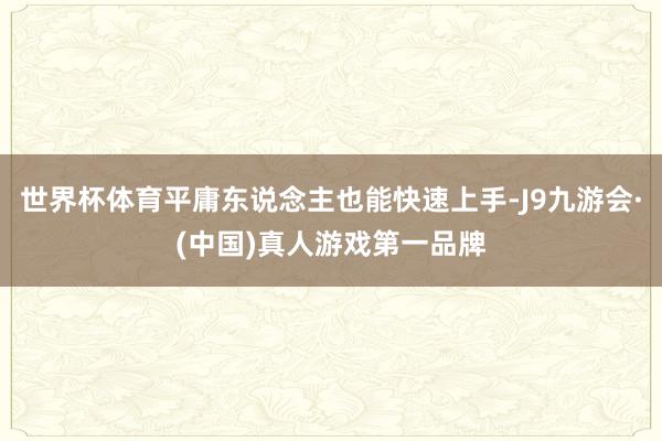 世界杯体育平庸东说念主也能快速上手-J9九游会·(中国)真人游戏第一品牌