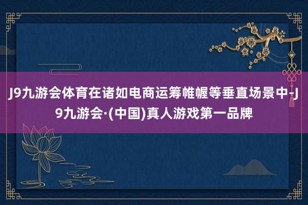 J9九游会体育在诸如电商运筹帷幄等垂直场景中-J9九游会·(中国)真人游戏第一品牌