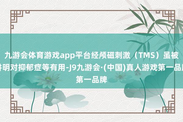 九游会体育游戏app平台经颅磁刺激（TMS）虽被讲明对抑郁症等有用-J9九游会·(中国)真人游戏第一品牌
